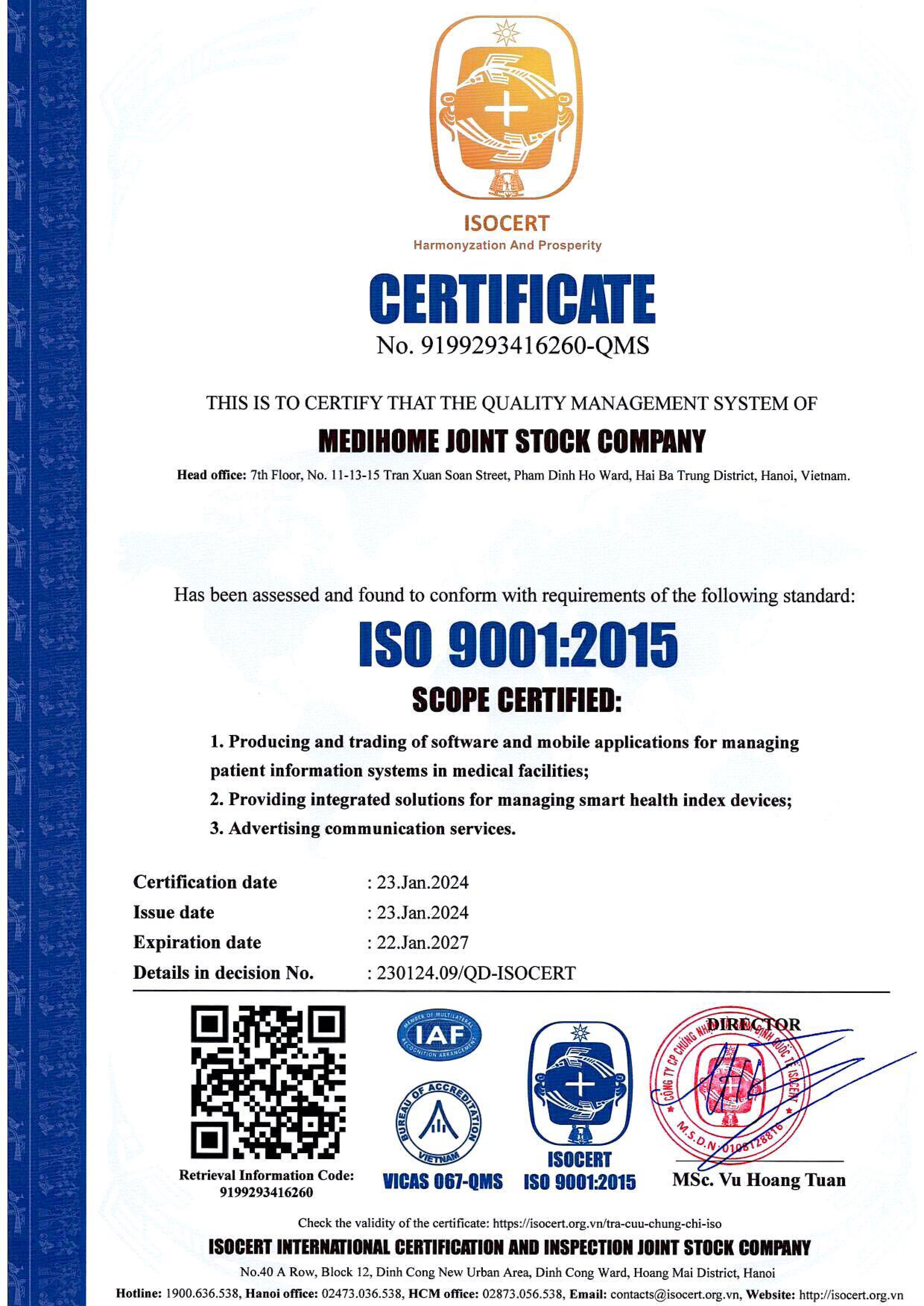 ISO CERT 9001:2015